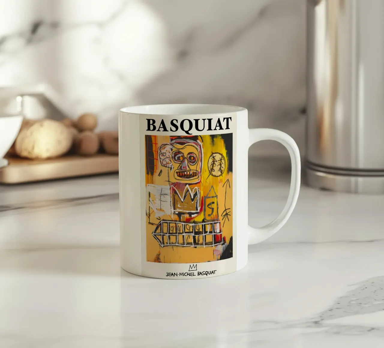 Basquiat "Senza titolo (Cranio e corona)" Potenza neo-espressionista tazza in ceramica da NorwesClub