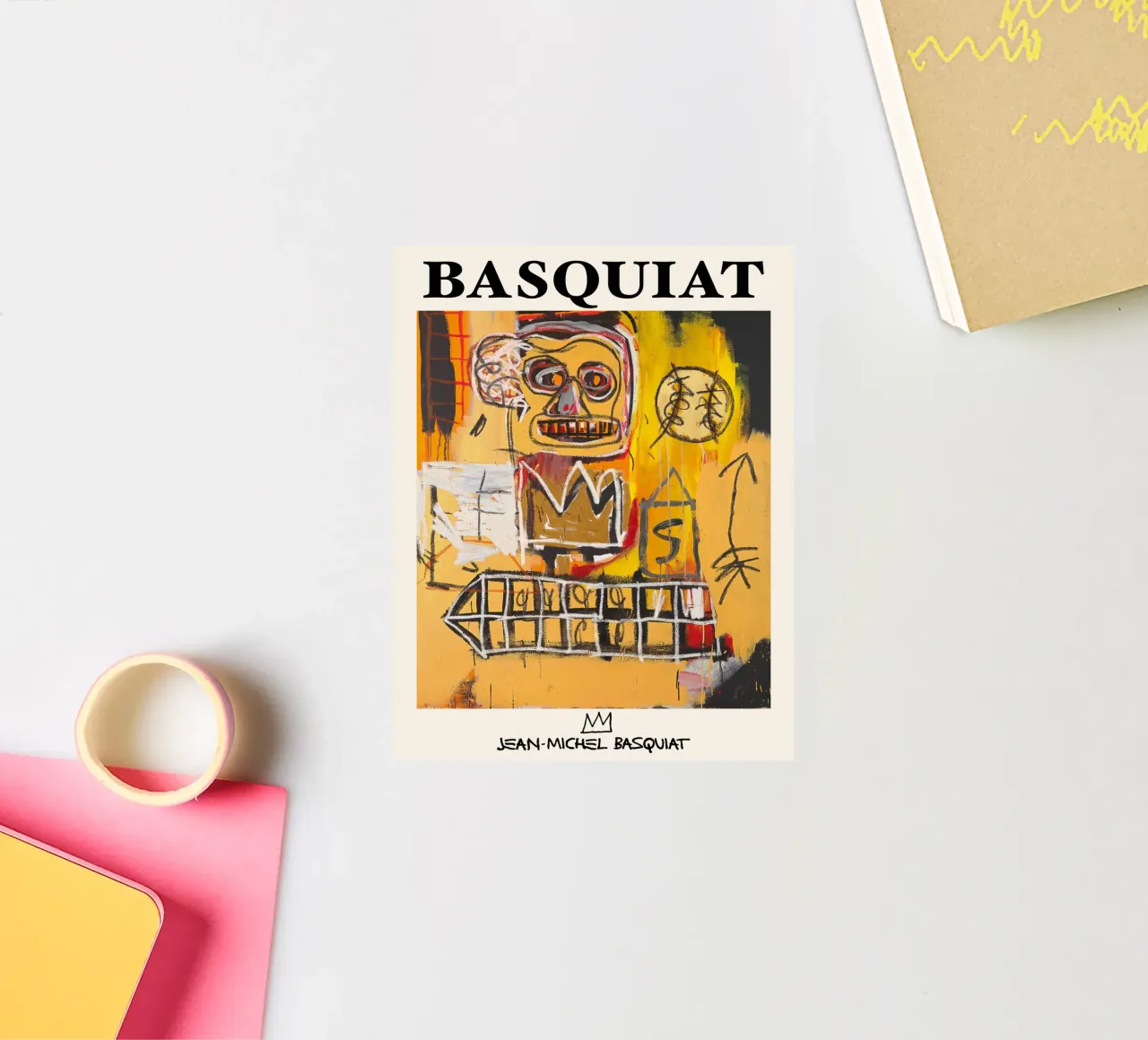 Basquiat "Sin título (calavera y corona)" Poder neoexpresionista pegatina de NorwesClub