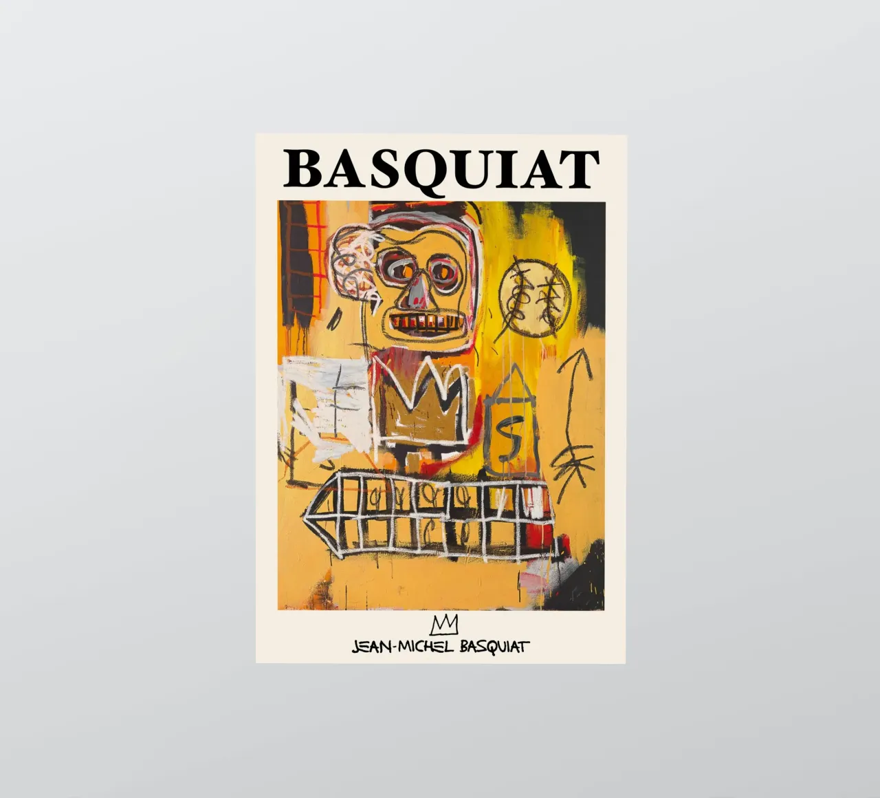 Basquiat "Sin título (calavera y corona)" Poder neoexpresionista pegatina de NorwesClub