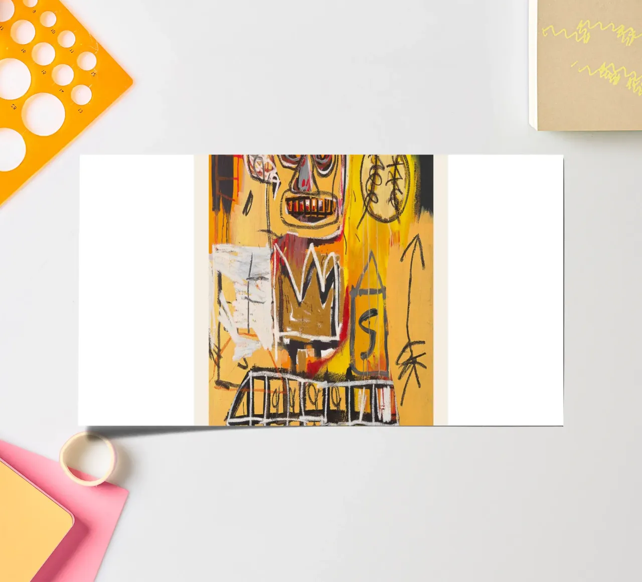 Basquiat "Sans titre (crâne et couronne)" Puissance néo-expressionniste planche autocollant de NorwesClub