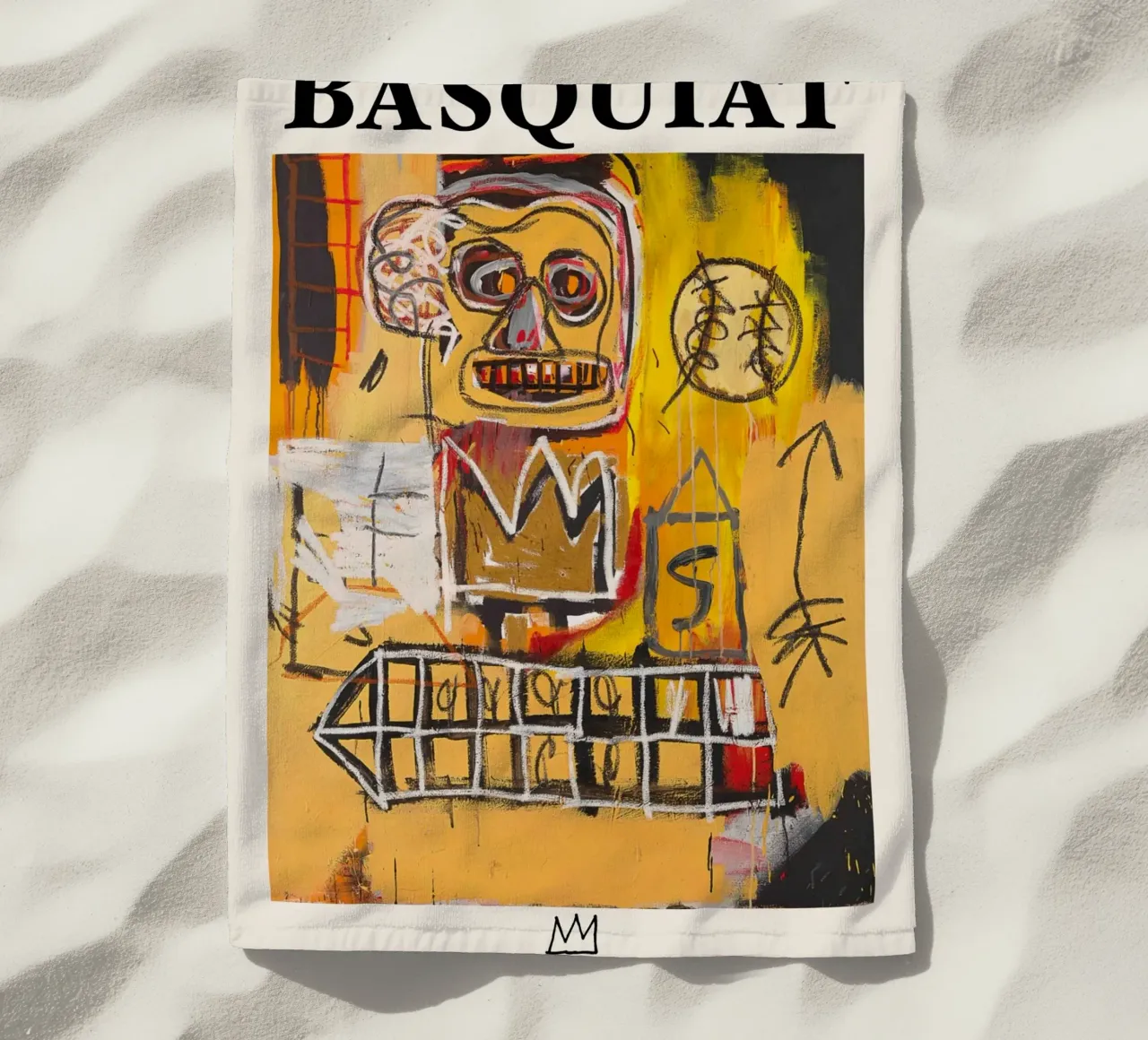 Basquiat "Senza titolo (Cranio e corona)" Potenza neo-espressionista telo mare da NorwesClub