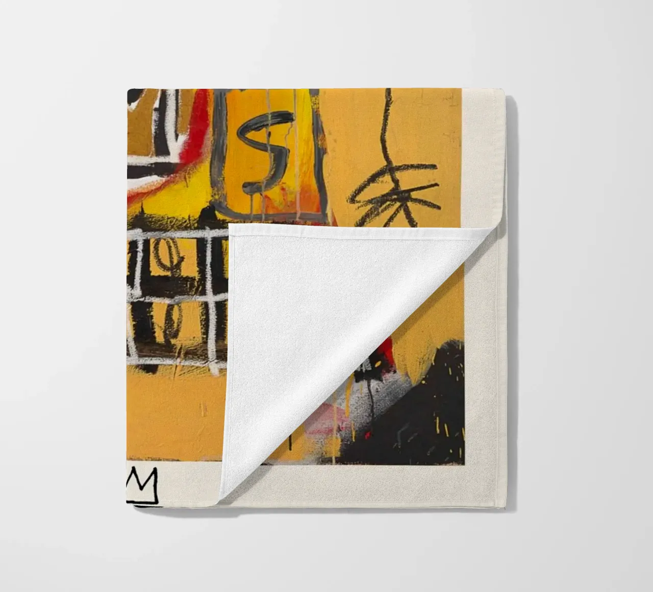 Basquiat "Senza titolo (Cranio e corona)" Potenza neo-espressionista telo mare da NorwesClub