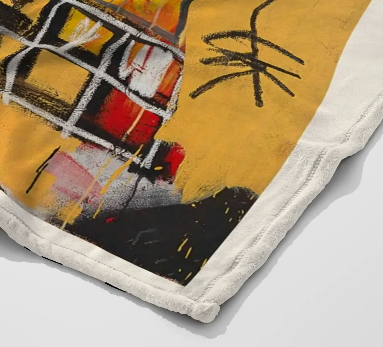 Basquiat "Untitled (Skull & Crown)" Neo-Expressionist Power fleece blanket by NorwesClub