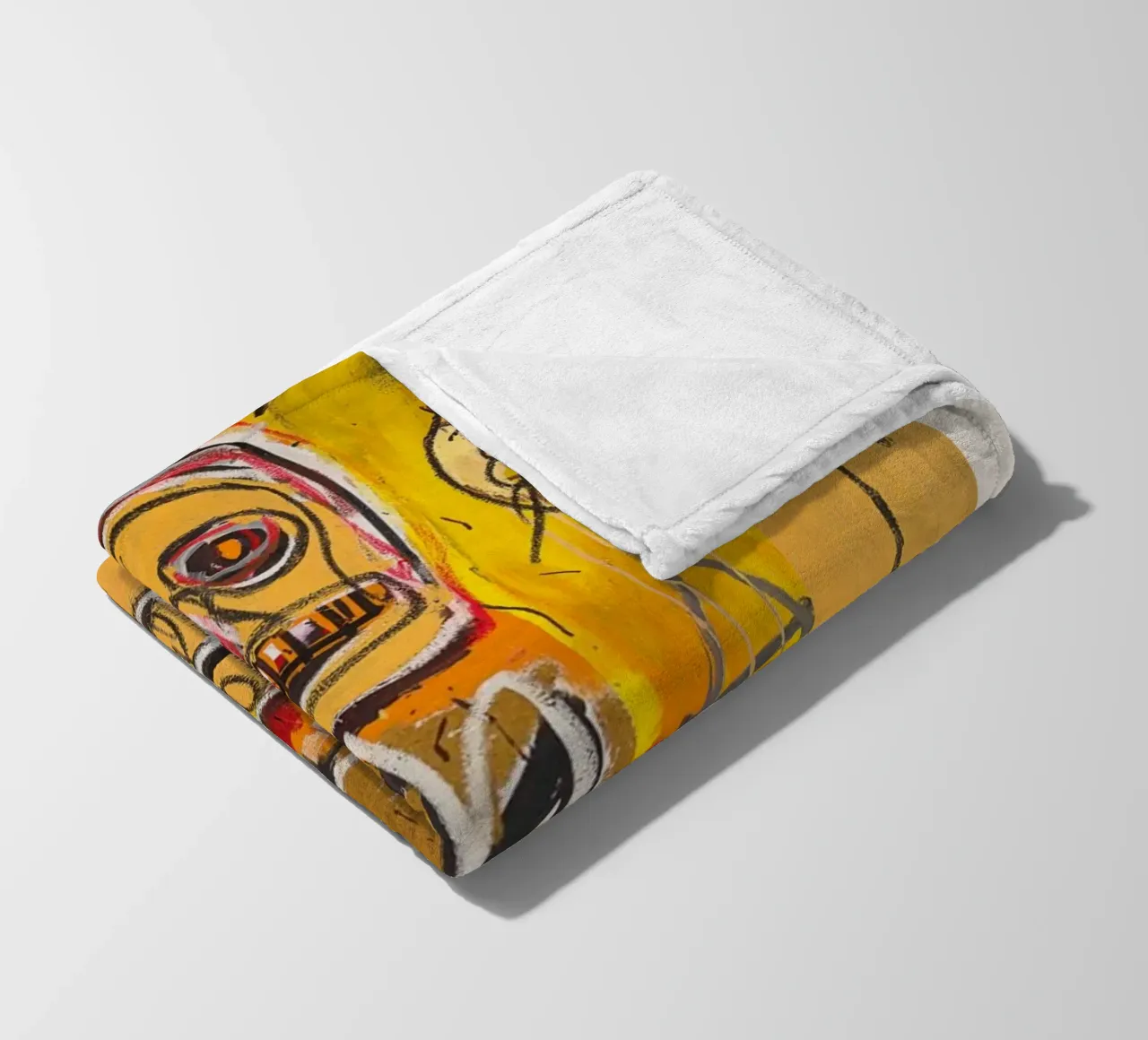 Basquiat "Untitled (Skull & Crown)" Neo-Expressionist Power fleece blanket by NorwesClub