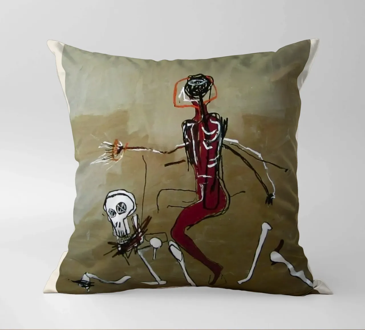Basquiat "Cavalcare con la morte" Capolavoro neo-espressionista 1 cuscino da NorwesClub