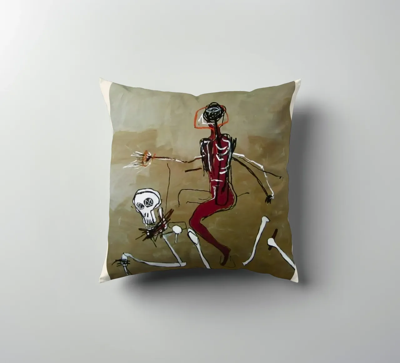 Basquiat "Cavalcare con la morte" Capolavoro neo-espressionista 1 cuscino da NorwesClub