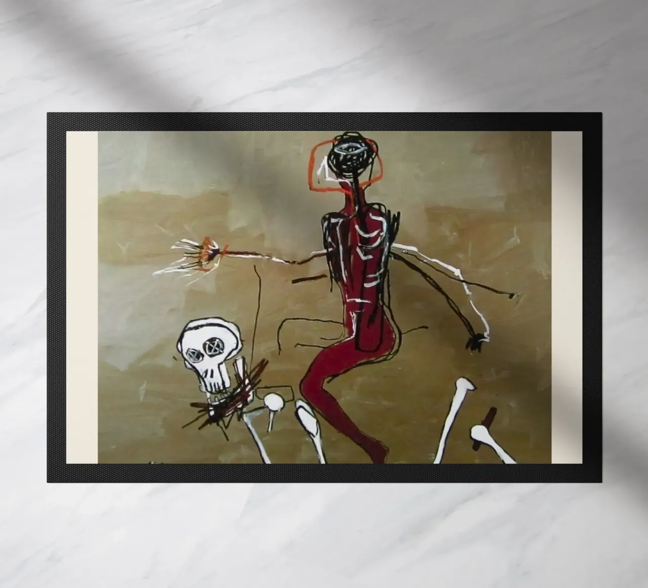 Basquiat "Cavalcare con la morte" Capolavoro neo-espressionista 1 zerbino da NorwesClub