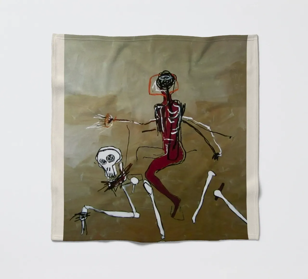 Basquiat "Cavalcare con la morte" Capolavoro neo-espressionista 1 coperta in pile da NorwesClub