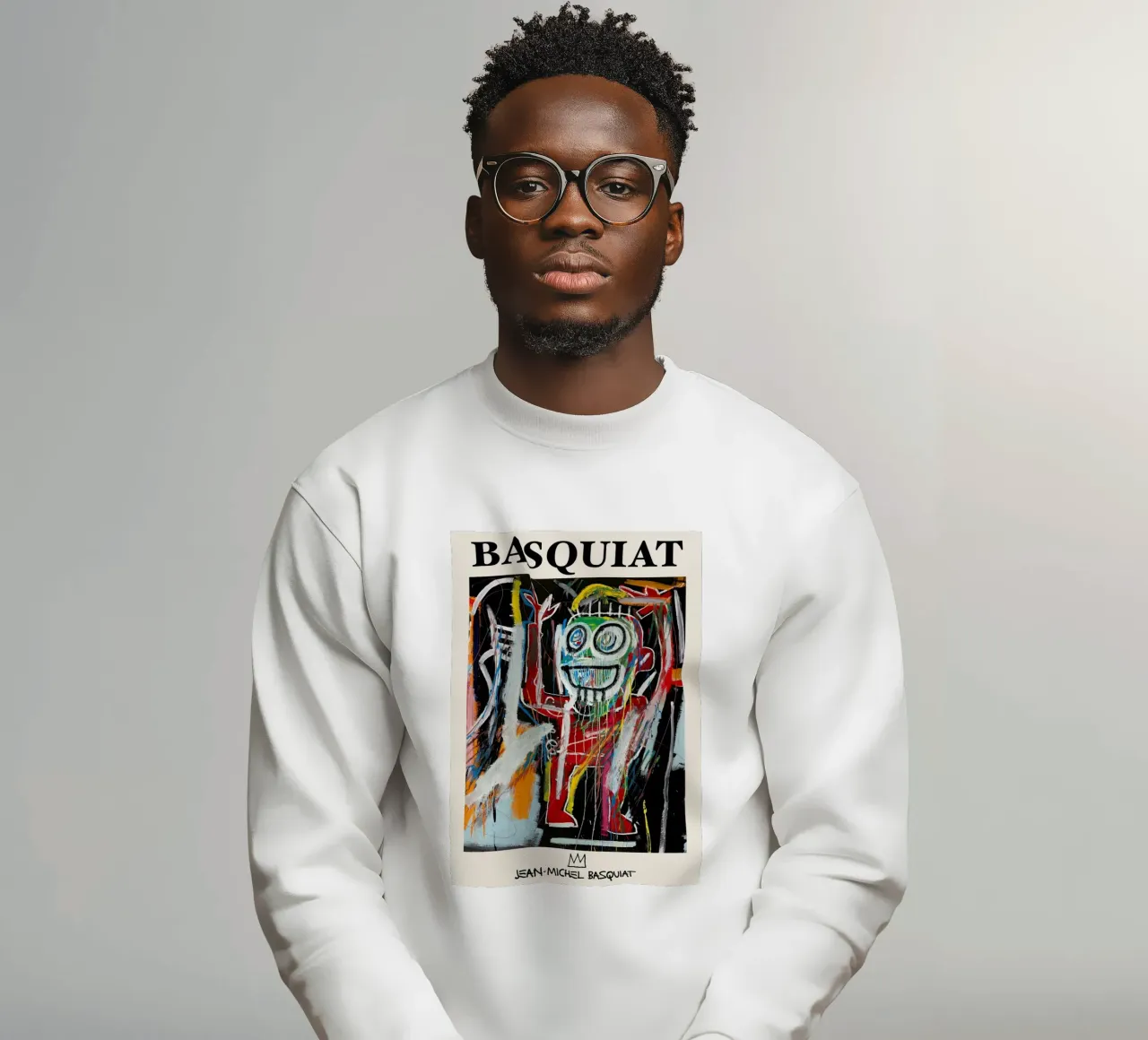 Ritratto energico neo-espressionista di Basquiat "Teste di polvere felpa da NorwesClub