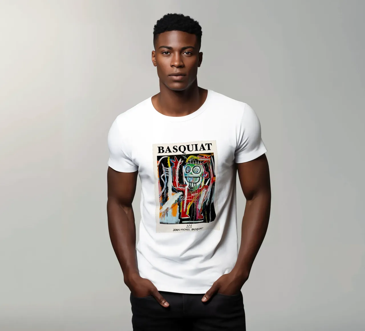 Ritratto energico neo-espressionista di Basquiat "Teste di polvere t-shirt da NorwesClub