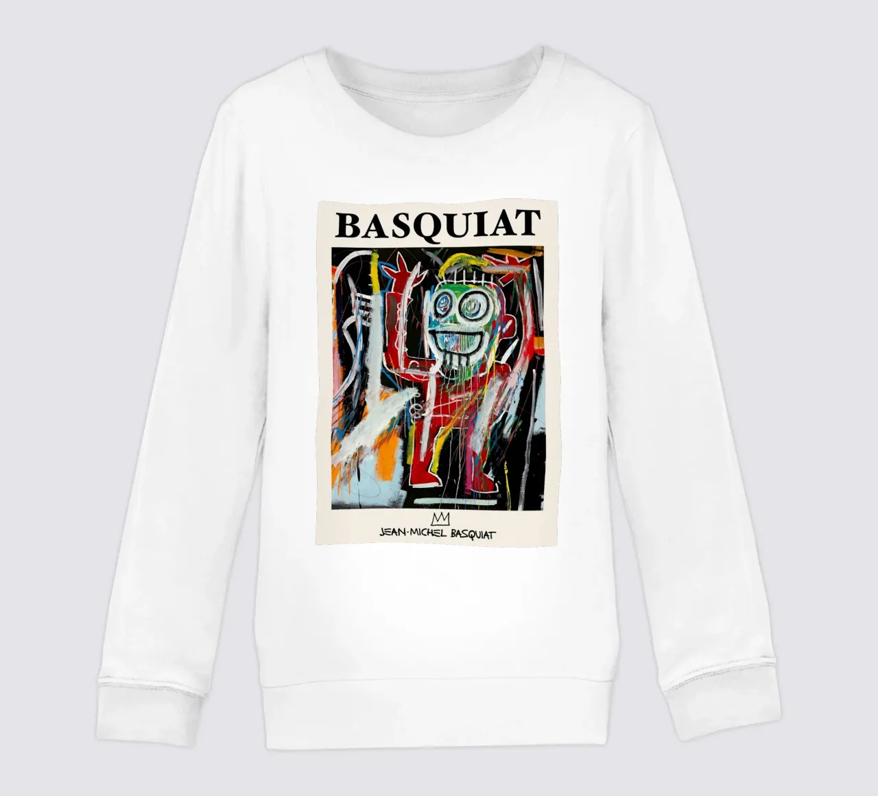 Ritratto energico neo-espressionista di Basquiat "Teste di polvere felpa bambino da NorwesClub