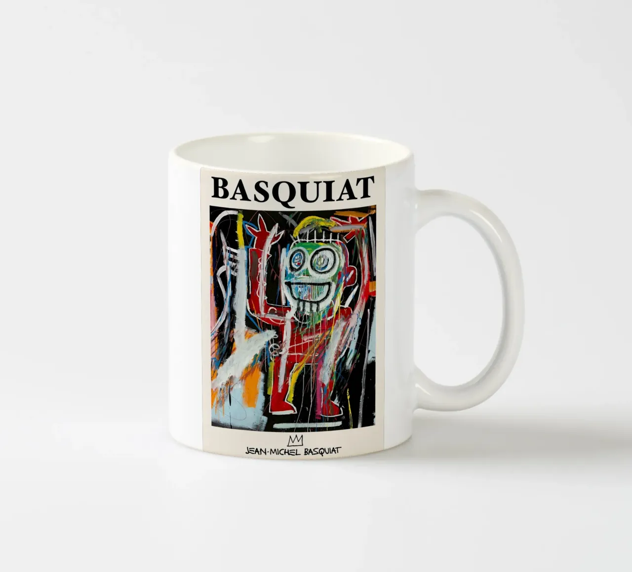 Ritratto energico neo-espressionista di Basquiat "Teste di polvere tazza in ceramica da NorwesClub