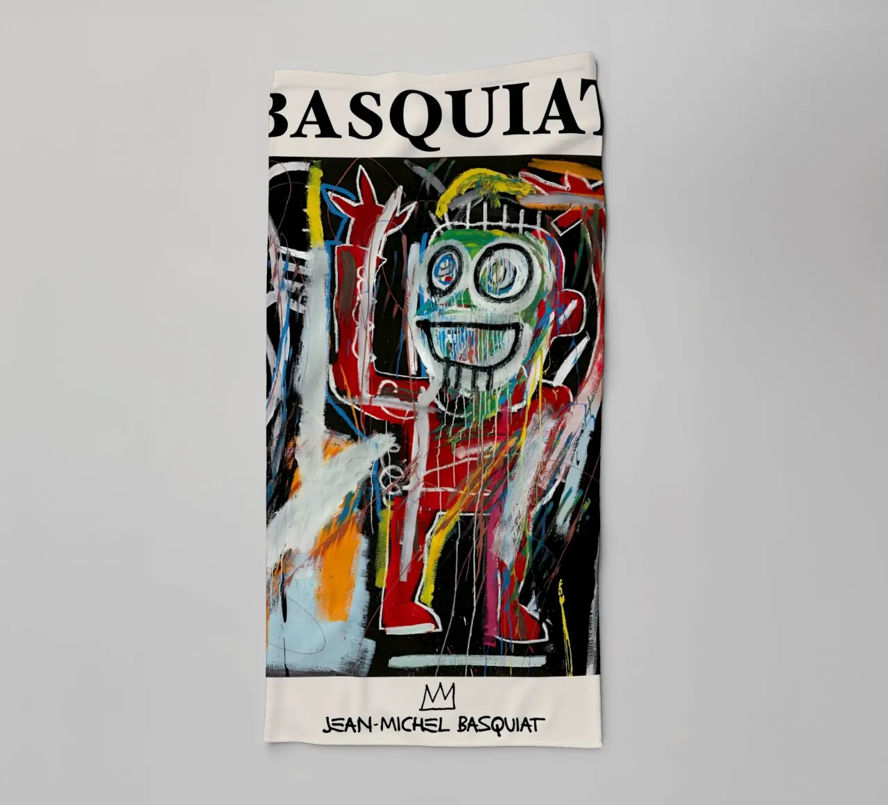 Basquiat "Dustheads" Neo-Expressionist Energetic Portrait towel by NorwesClub