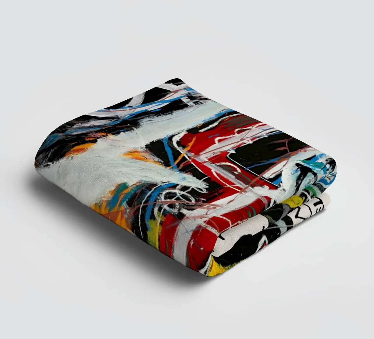 Basquiat "Dustheads" Neo-Expressionist Energetic Portrait towel by NorwesClub