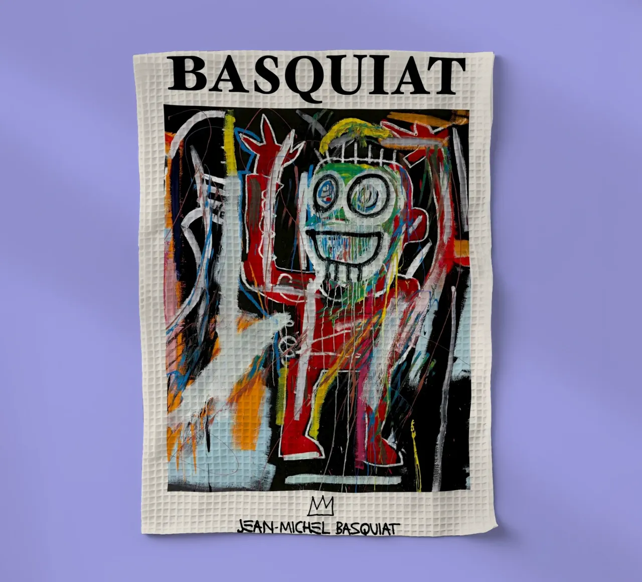 Ritratto energico neo-espressionista di Basquiat "Teste di polvere canovaccio da cucina da NorwesClub