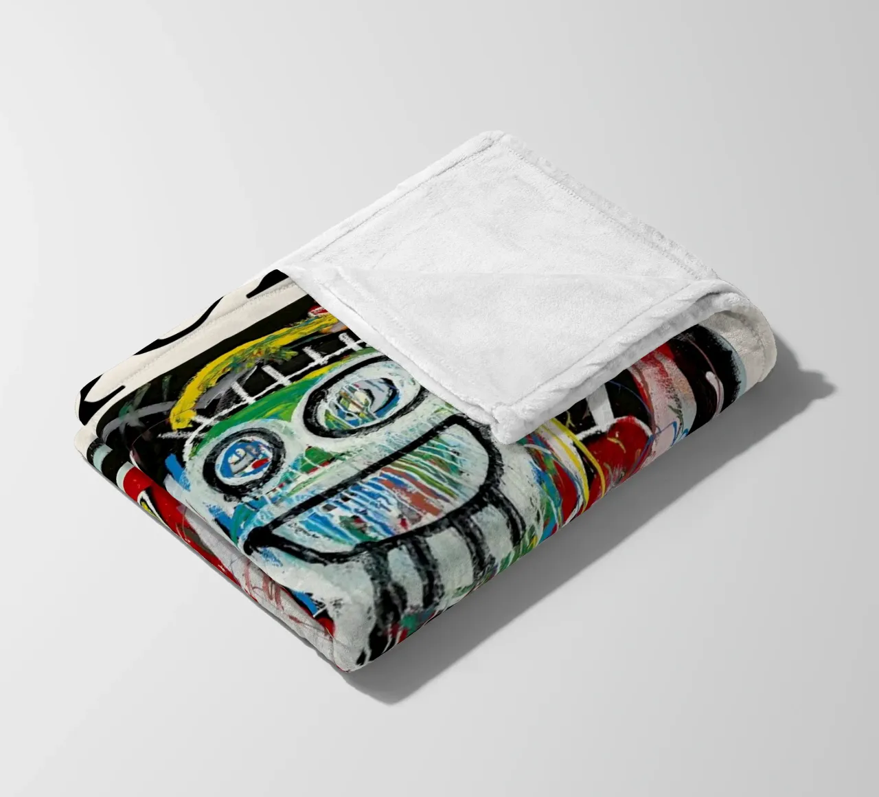 Basquiat "Dustheads" Neo-Expressionist Energetic Portrait fleece blanket by NorwesClub