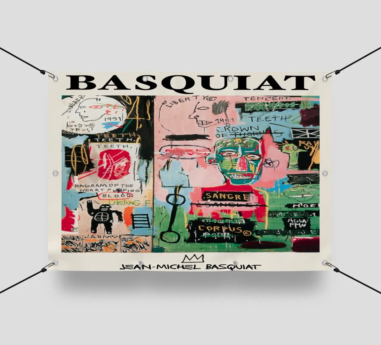 Basquiat "Senza titolo (Diagramma del sangue)" Potenza neo-espressionista telo in pvc da NorwesClub