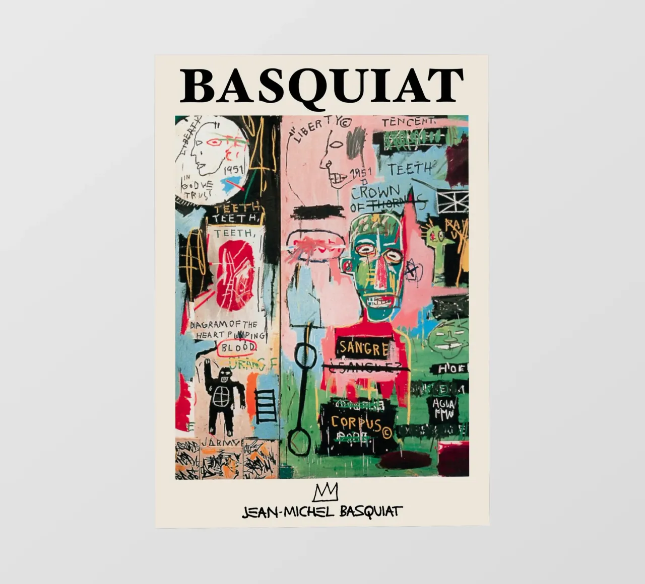 Basquiat "Senza titolo (Diagramma del sangue)" Potenza neo-espressionista telo in pvc da NorwesClub