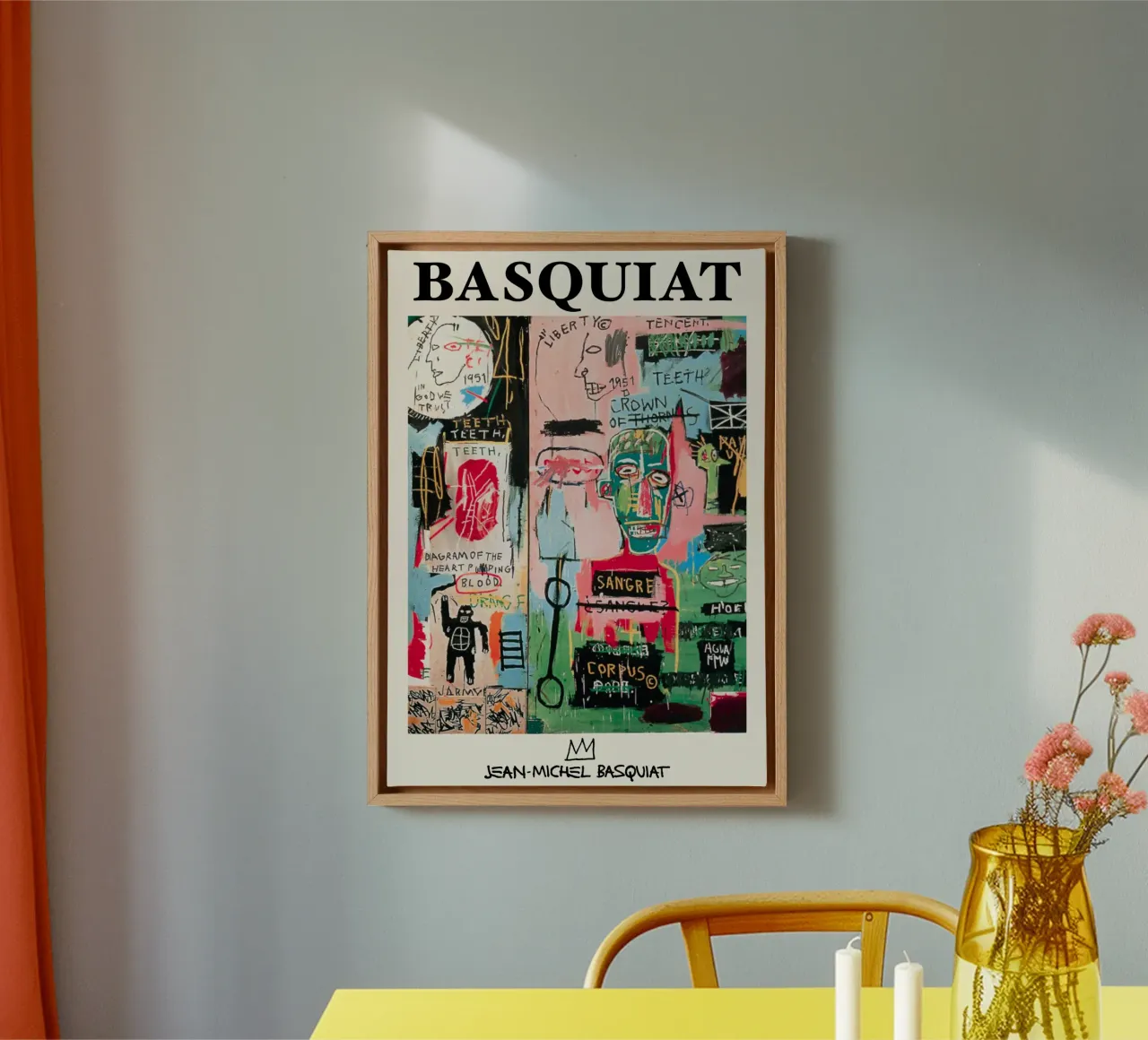 Basquiat "Untitled (Blood Diagram)" Neo-Expressionist Power canvas with Floater frame by NorwesClub