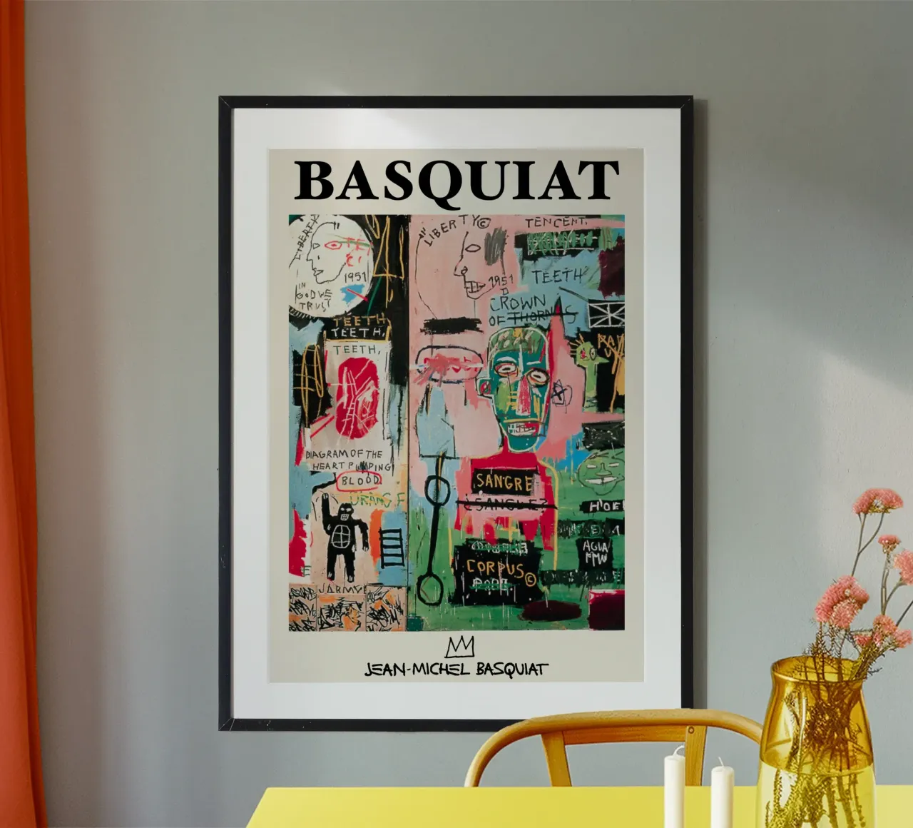 Basquiat "Senza titolo (Diagramma del sangue)" Potenza neo-espressionista carta hahnemühle da NorwesClub