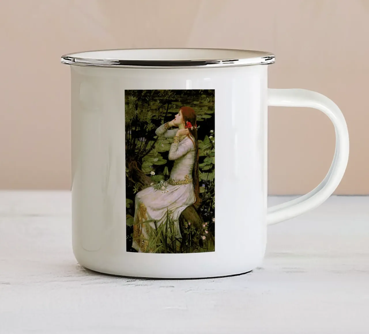 Waterhouse - Ophelia tazza in smalto da Vintage by JUNIQE