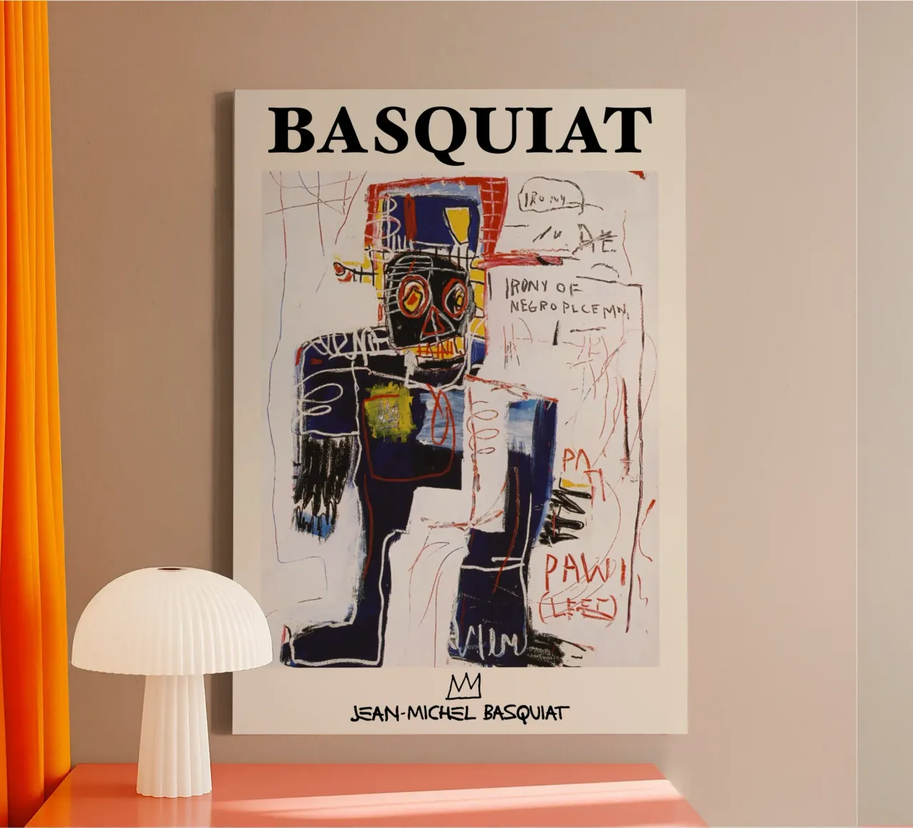 Basquiat "Irony of Negro Policeman" Neo-Expressionist Icon canvas by NorwesClub