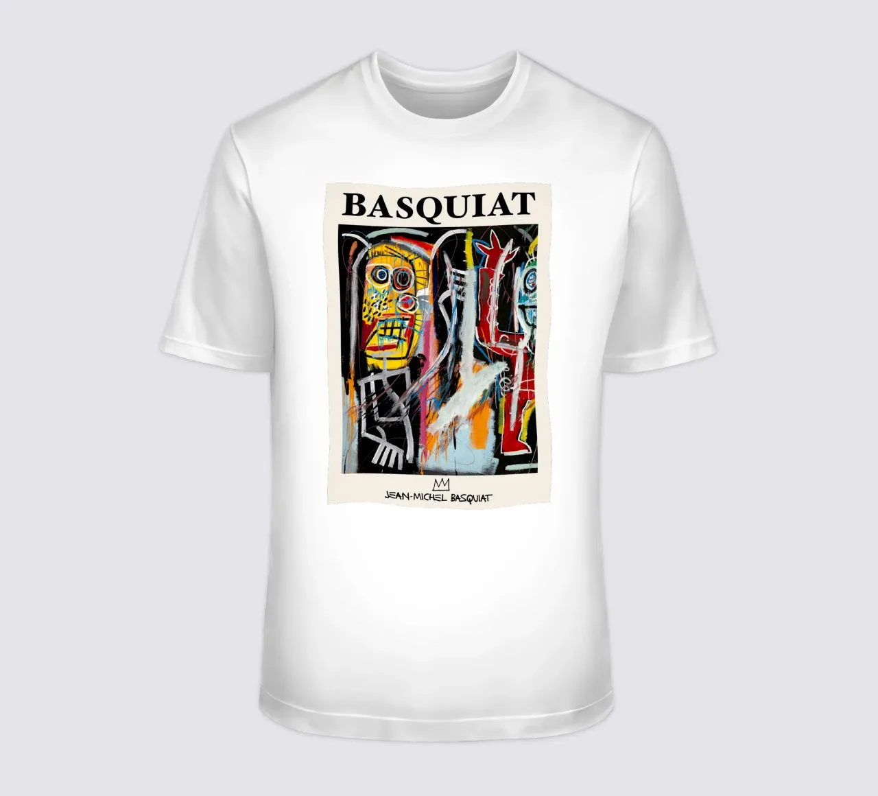 Basquiat "Teste di polvere" Ritratto neo-espressionista di energia grezza t-shirt da NorwesClub