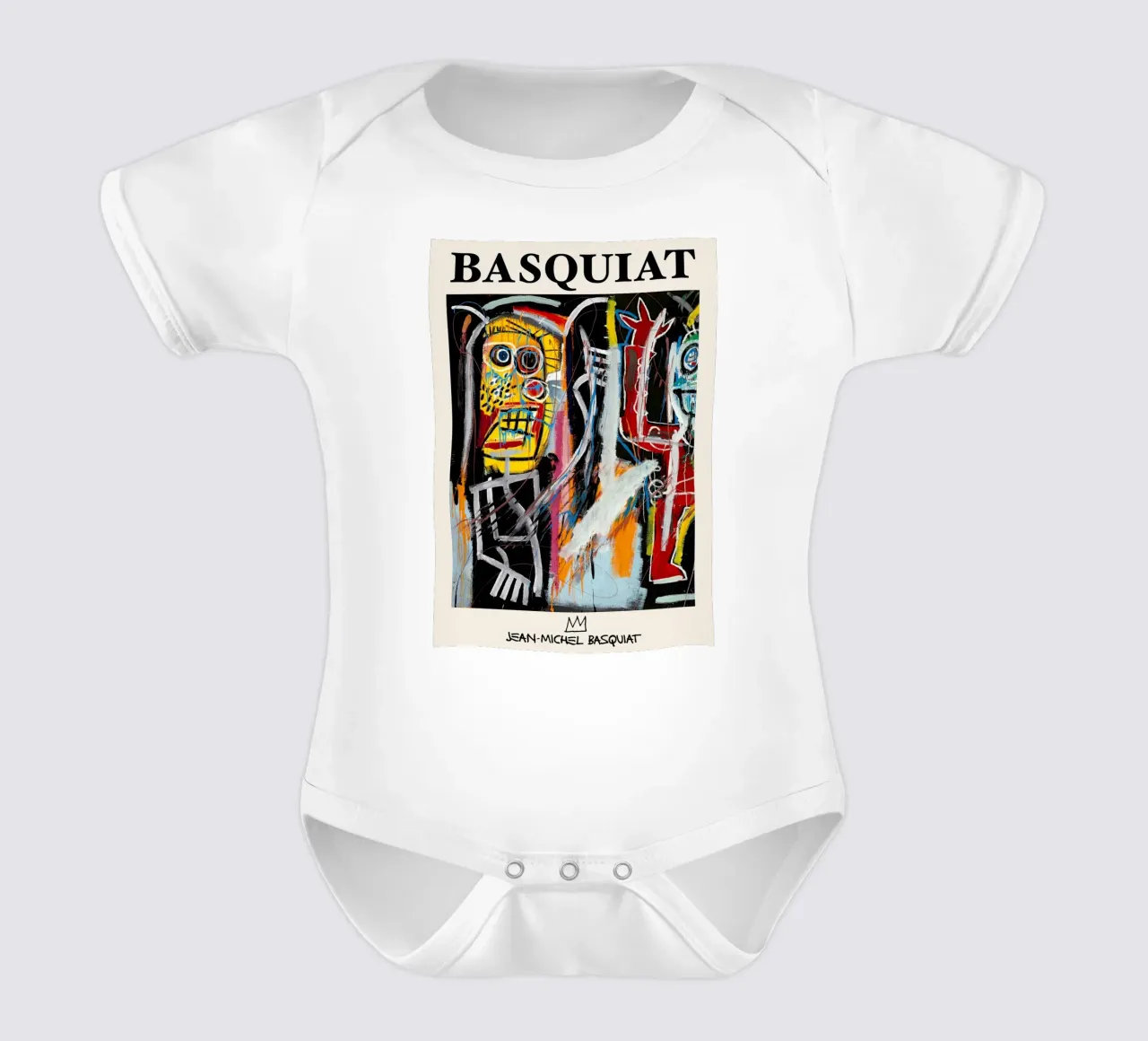Basquiat "Teste di polvere" Ritratto neo-espressionista di energia grezza body neonato maniche corte da NorwesClub