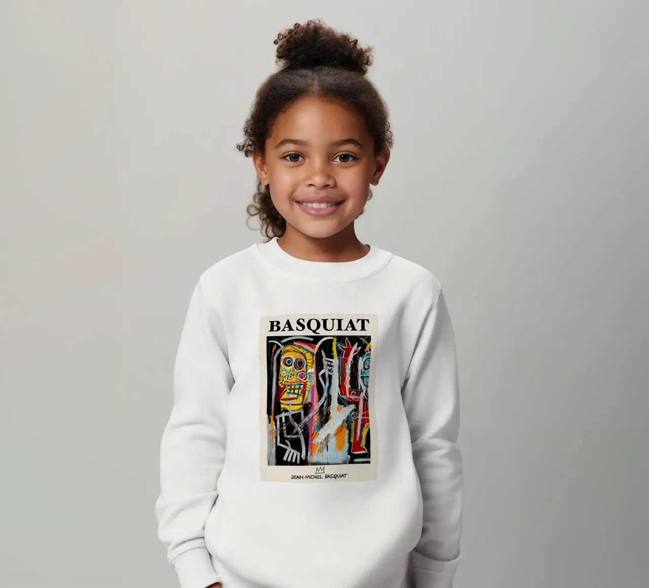 Basquiat "Teste di polvere" Ritratto neo-espressionista di energia grezza felpa bambino da NorwesClub