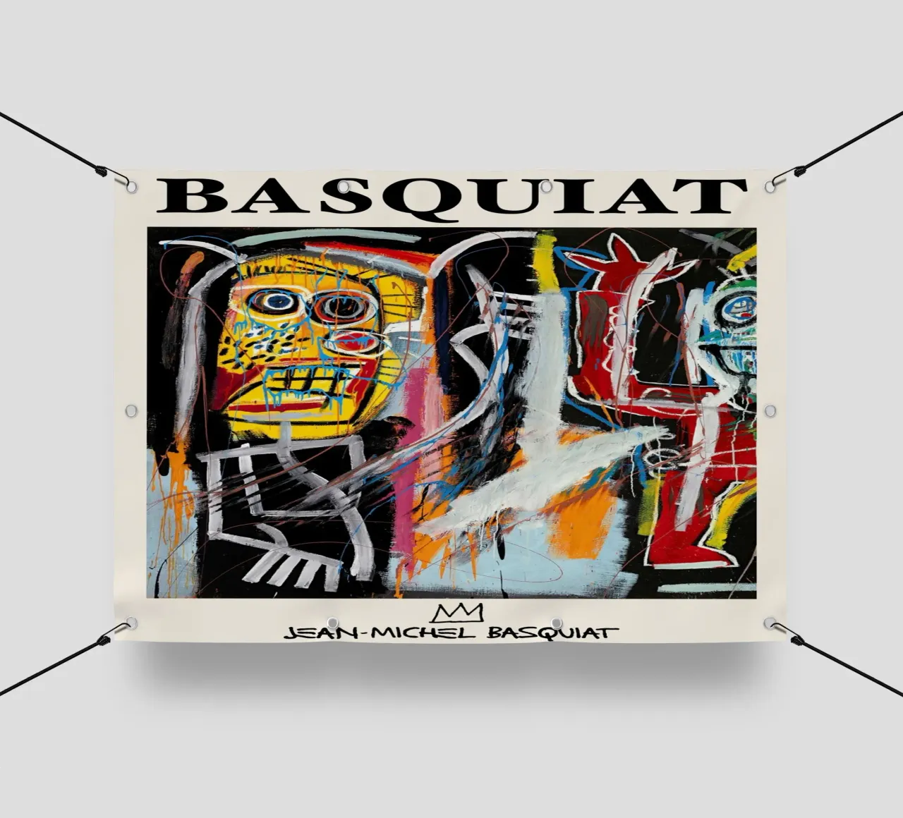 Basquiat "Teste di polvere" Ritratto neo-espressionista di energia grezza telo in pvc da NorwesClub