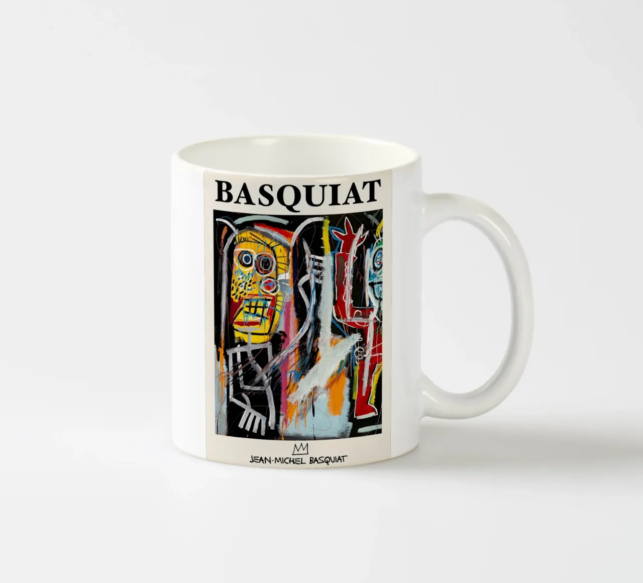 Basquiat "Teste di polvere" Ritratto neo-espressionista di energia grezza tazza in ceramica da NorwesClub