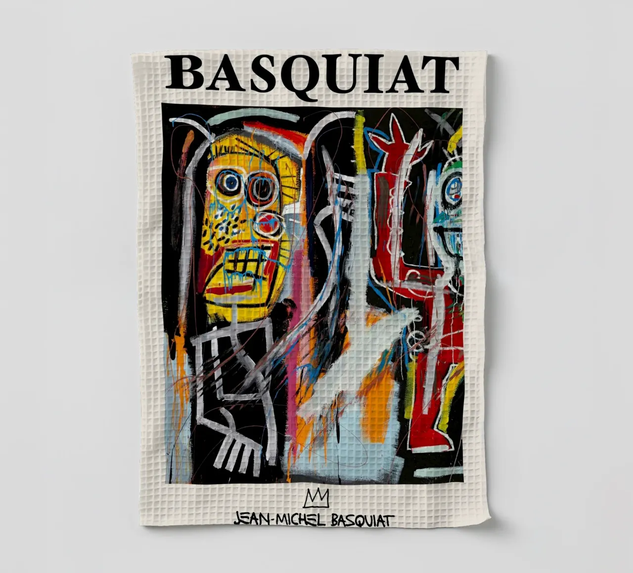 Basquiat "Teste di polvere" Ritratto neo-espressionista di energia grezza canovaccio da cucina da NorwesClub