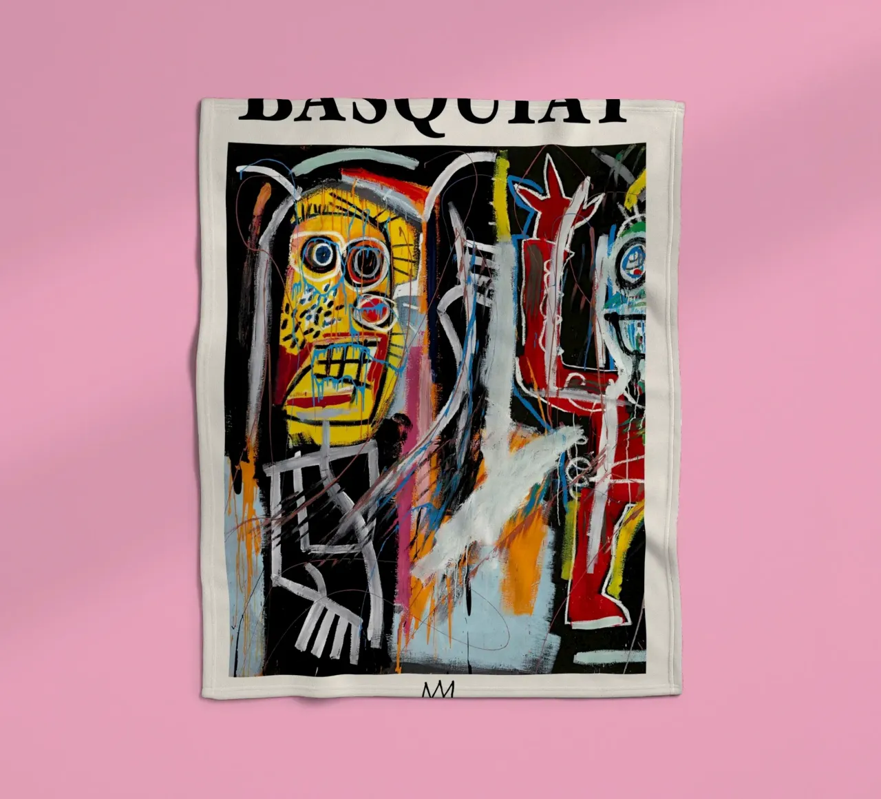 Basquiat "Teste di polvere" Ritratto neo-espressionista di energia grezza coperta in pile da NorwesClub