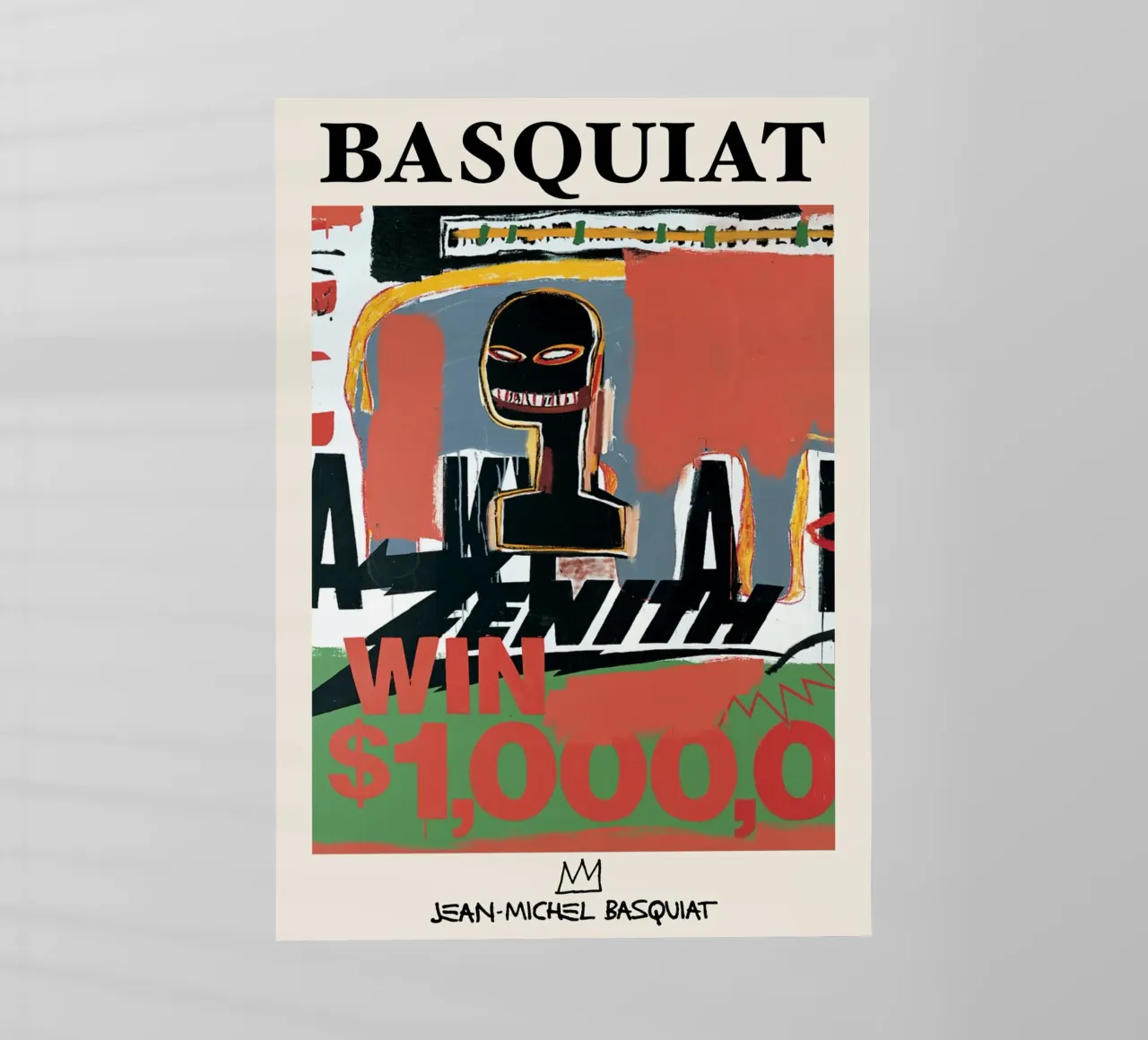 Basquiat "Zenith (Vincere 1000 dollari)" Icona neo-espressionista in grassetto pellicola backlit da NorwesClub