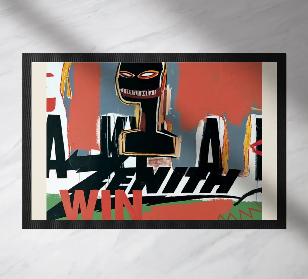 Basquiat "Zenith (Vincere 1000 dollari)" Icona neo-espressionista in grassetto zerbino da NorwesClub