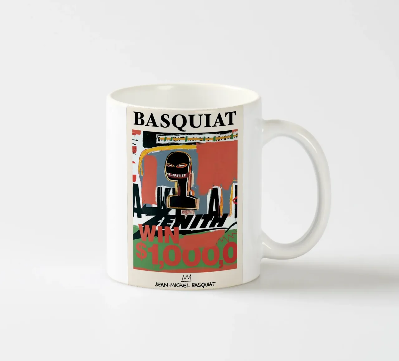 Basquiat "Zenith (Vincere 1000 dollari)" Icona neo-espressionista in grassetto tazza in ceramica da NorwesClub