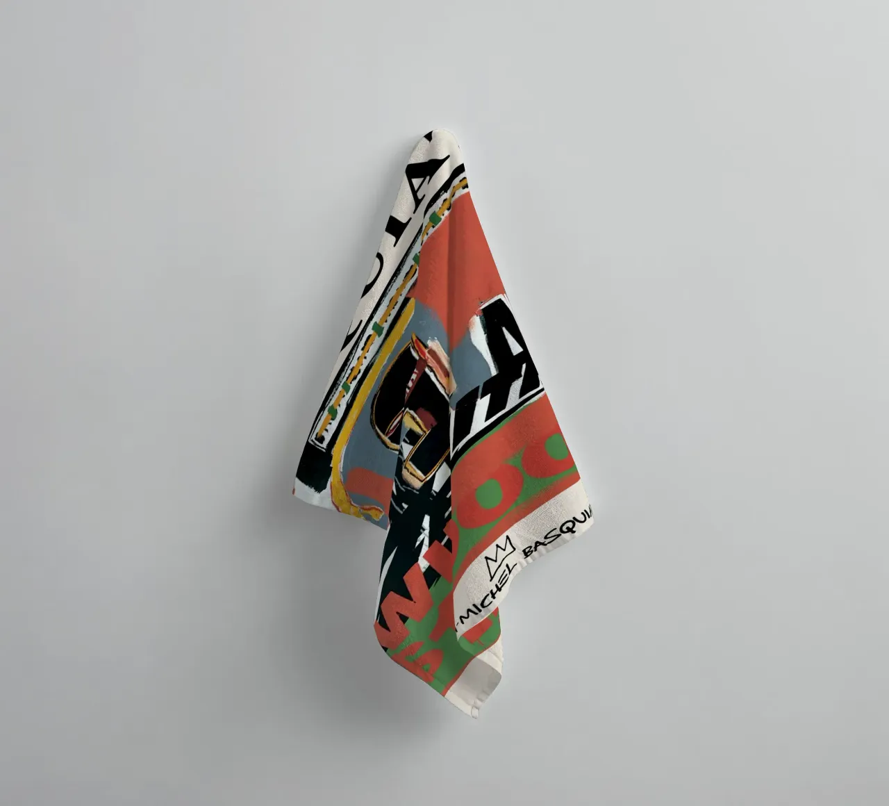 Basquiat "Zenith (Vincere 1000 dollari)" Icona neo-espressionista in grassetto asciugamano da bagno da NorwesClub