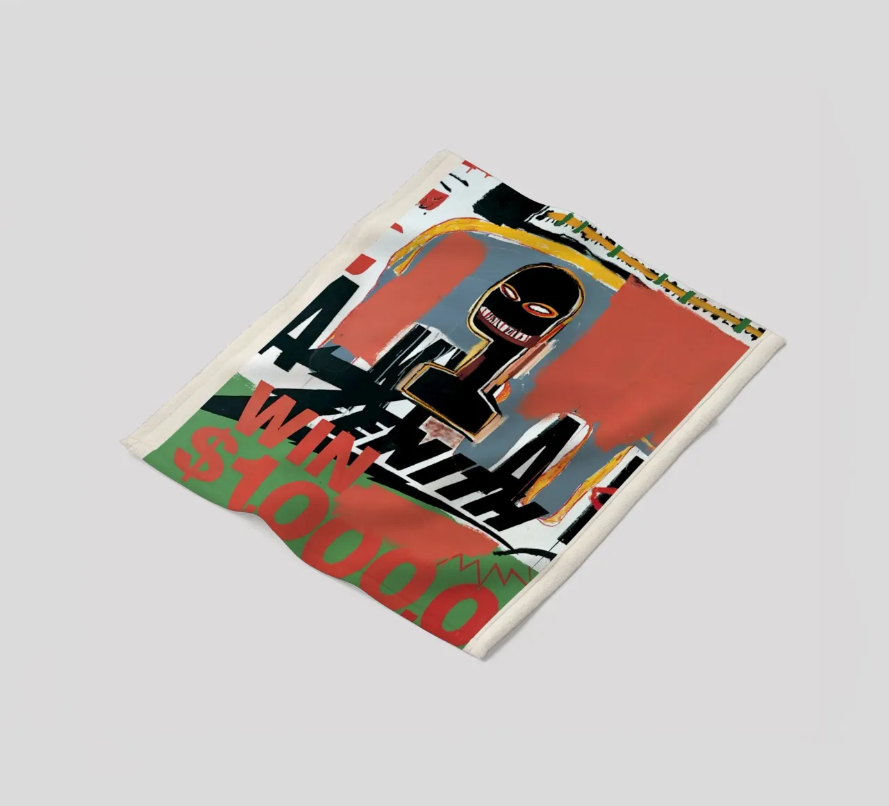 Basquiat "Zenith (Vincere 1000 dollari)" Icona neo-espressionista in grassetto coperta in pile da NorwesClub