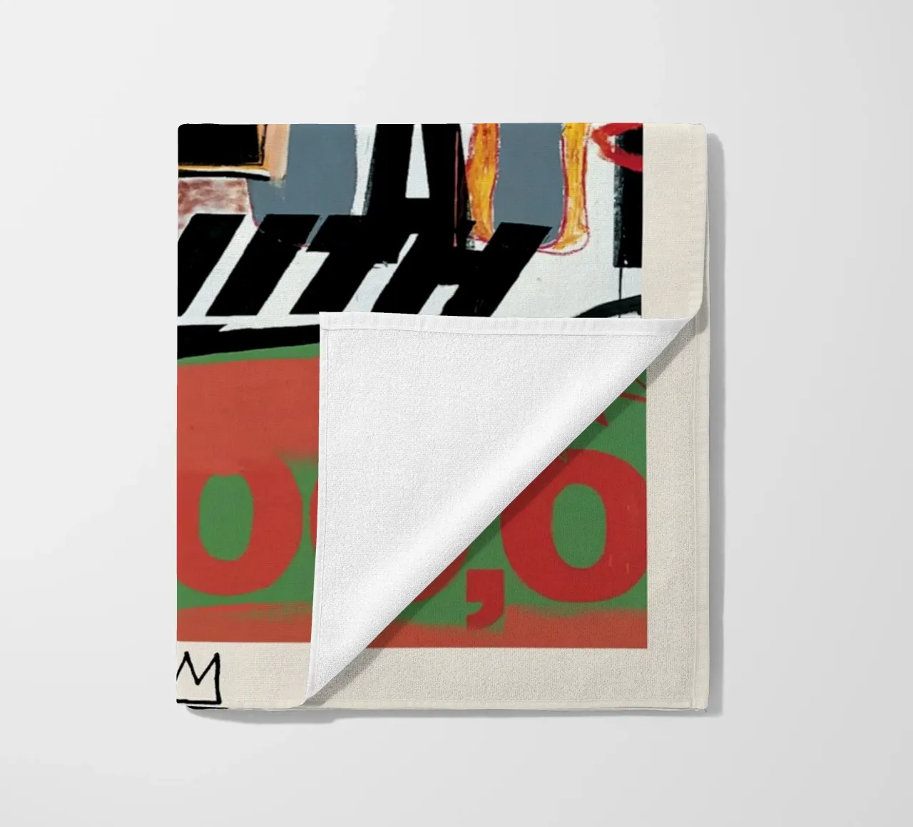 Basquiat "Zenith (Vincere 1000 dollari)" Icona neo-espressionista in grassetto telo mare da NorwesClub