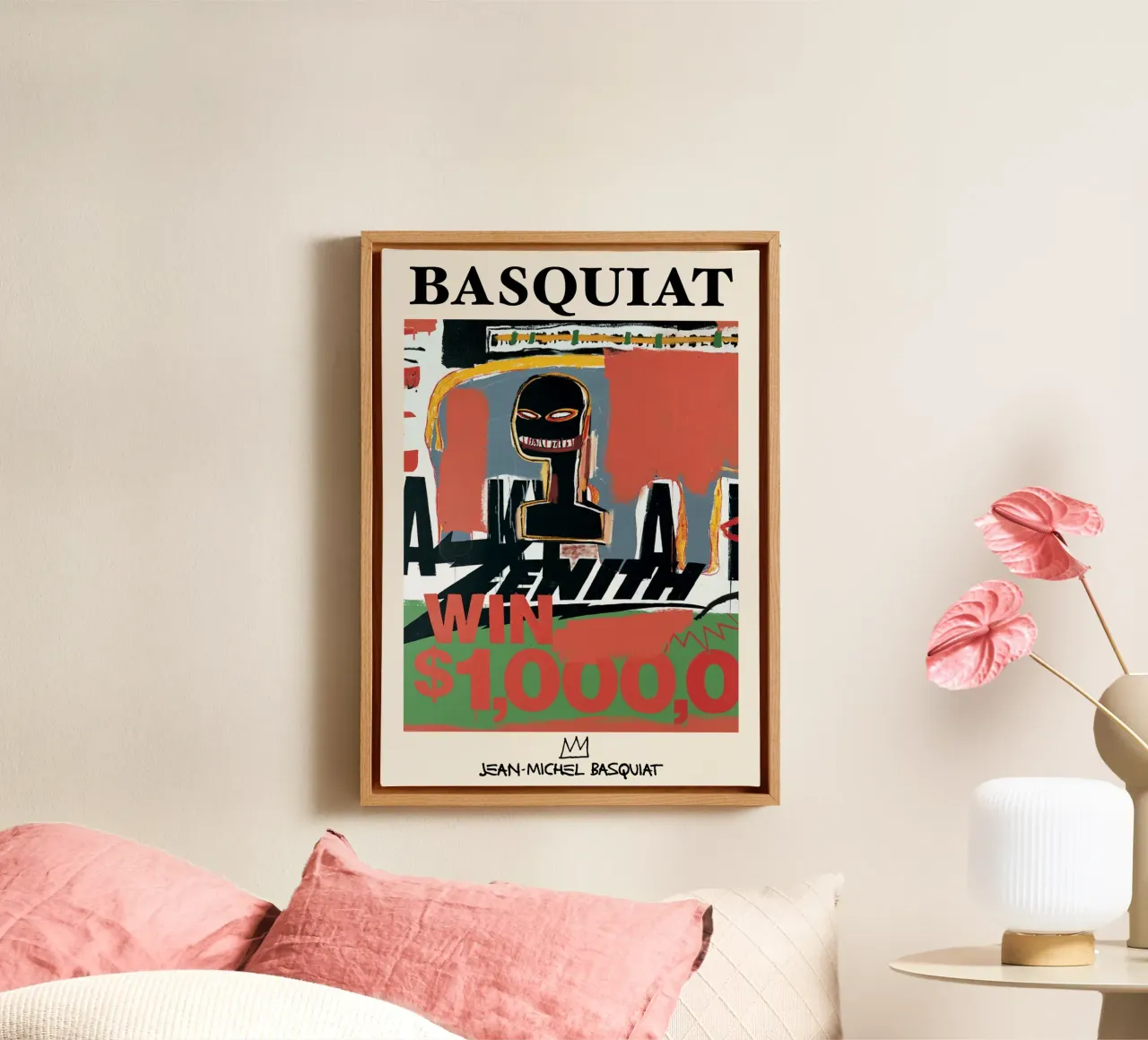 Basquiat "Zenith (Win $1000)" Neo-Expressionist Bold Icon canvas by NorwesClub