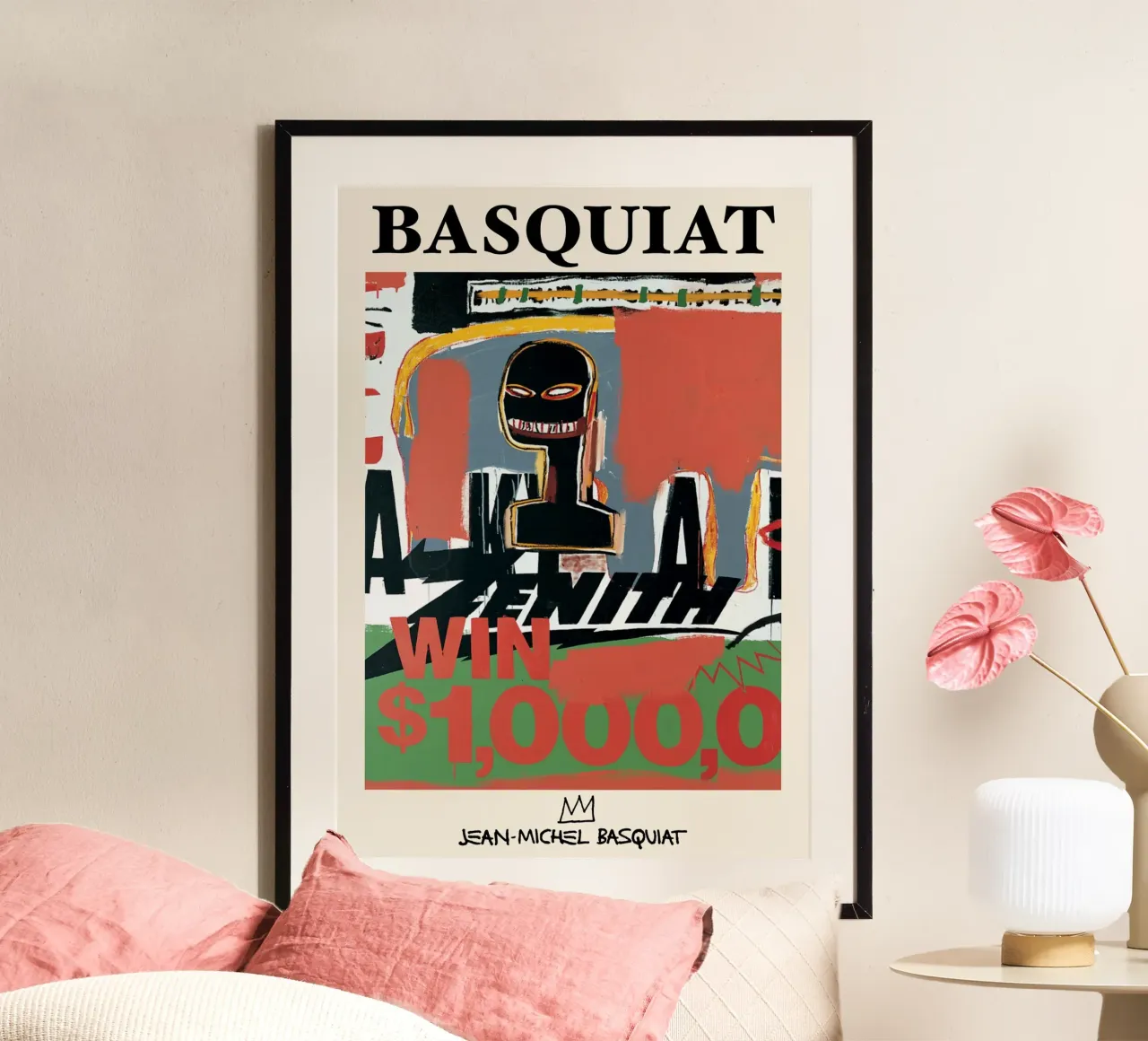 Basquiat "Zenith (Vincere 1000 dollari)" Icona neo-espressionista in grassetto carta hahnemühle da NorwesClub