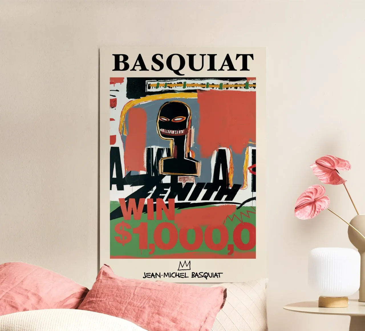 Basquiat "Zenith (Vincere 1000 dollari)" Icona neo-espressionista in grassetto carta hahnemühle da NorwesClub