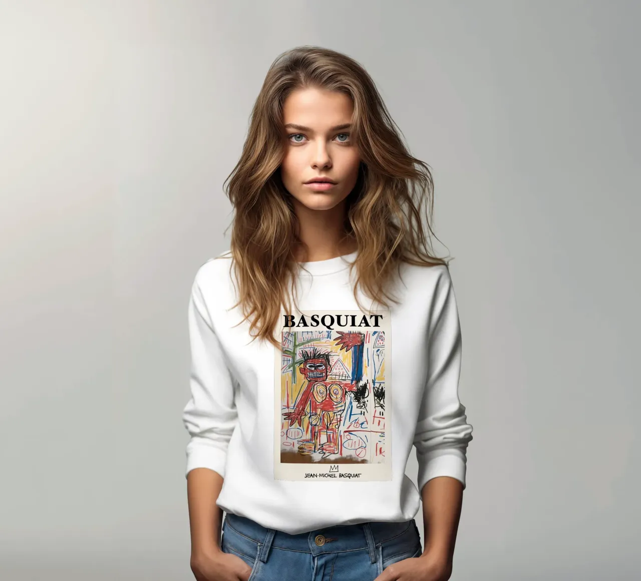 Basquiat "Figura rossa" Icona di potenza cruda neo-espressionista felpa da NorwesClub