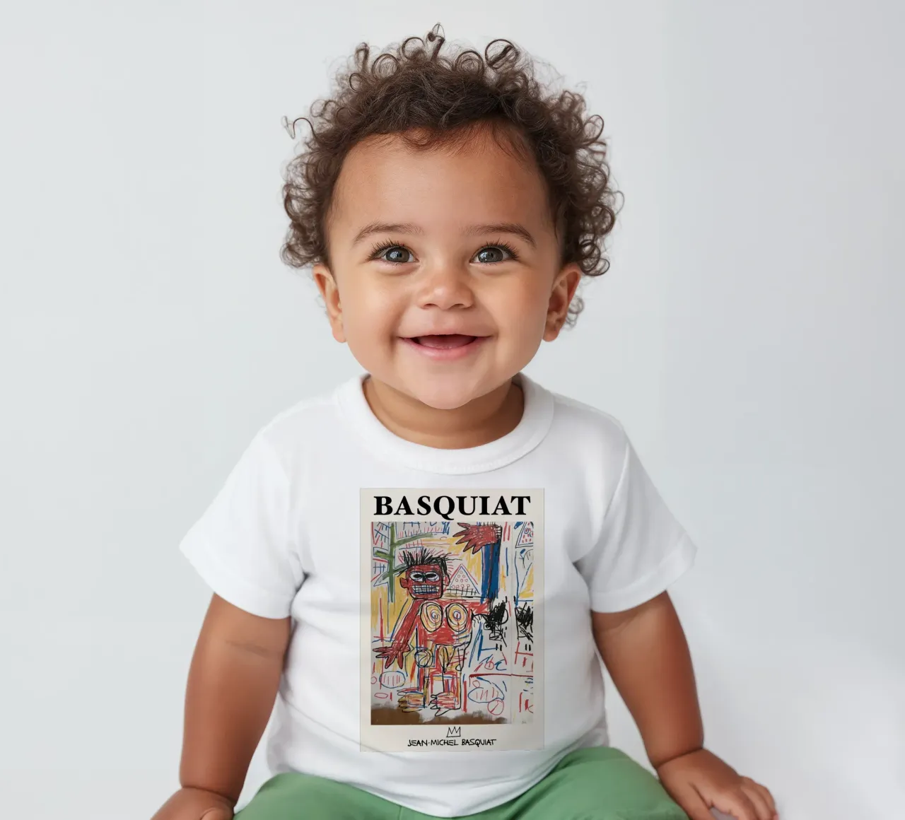 Basquiat "Figura rossa" Icona di potenza cruda neo-espressionista maglietta neonato da NorwesClub