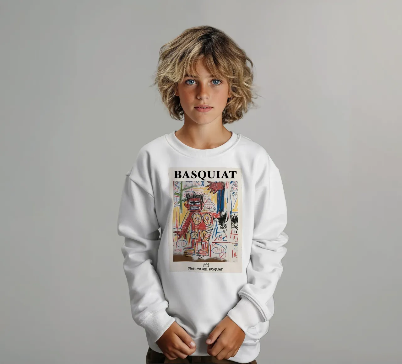 Basquiat "Figura rossa" Icona di potenza cruda neo-espressionista felpa bambino da NorwesClub
