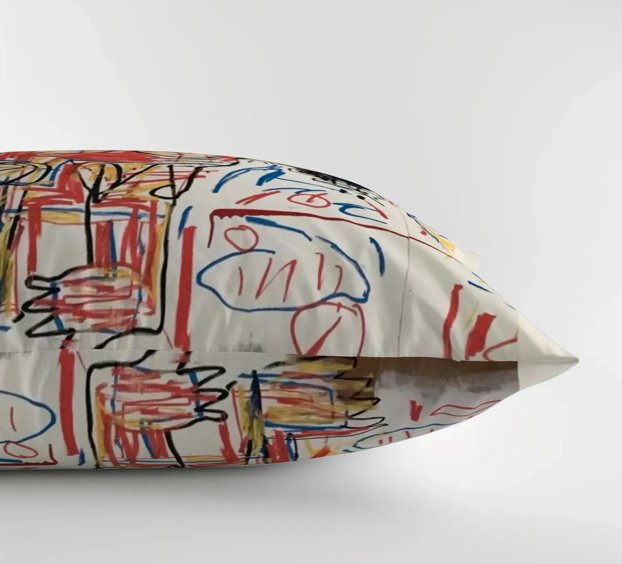 Basquiat "Figura rossa" Icona di potenza cruda neo-espressionista cuscino da NorwesClub