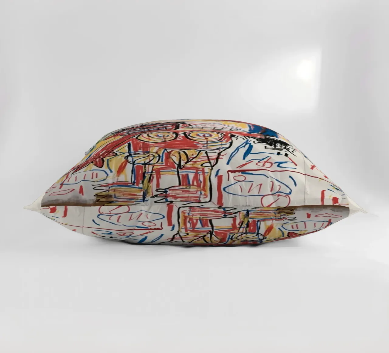 Basquiat "Figura rossa" Icona di potenza cruda neo-espressionista cuscino da NorwesClub