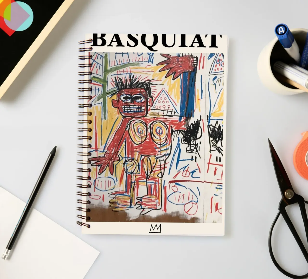Basquiat "Red Figure" Neo-Expressionist Raw Power Icon spiral notebook by NorwesClub