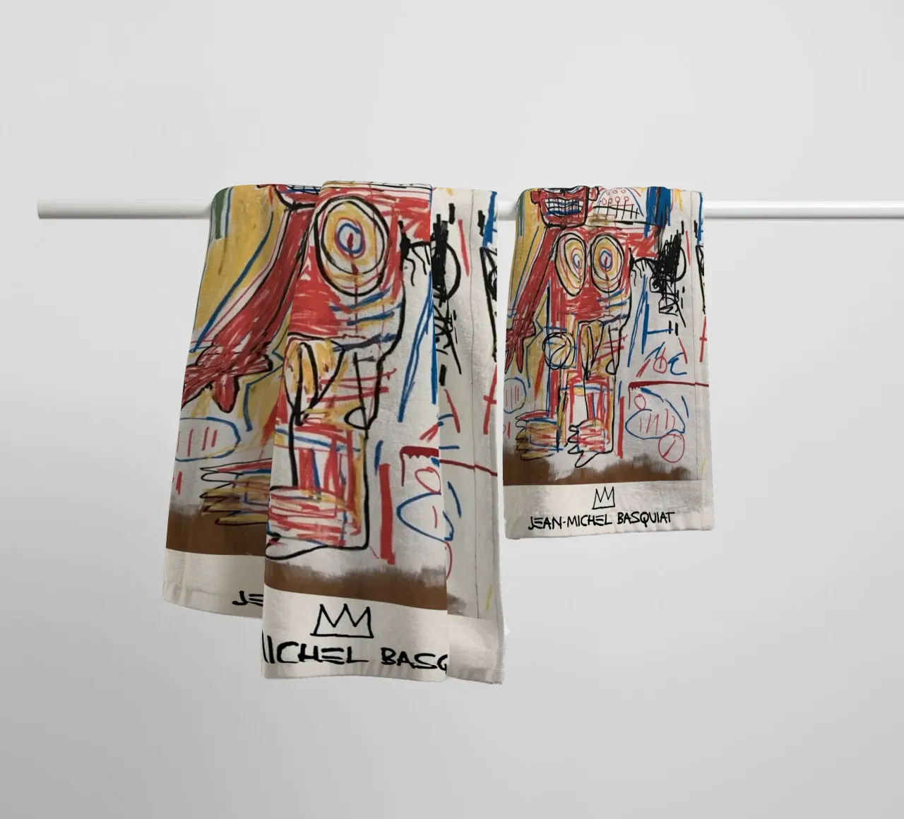 Basquiat "Red Figure" Neo-Expressionist Raw Power Icon towel by NorwesClub