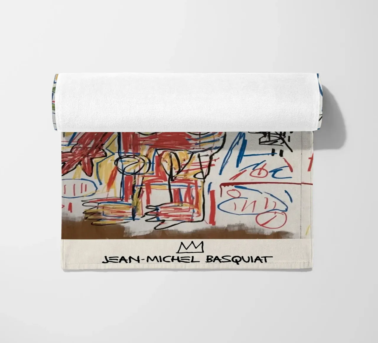 Basquiat "Red Figure" Neo-Expressionist Raw Power Icon beach towel by NorwesClub